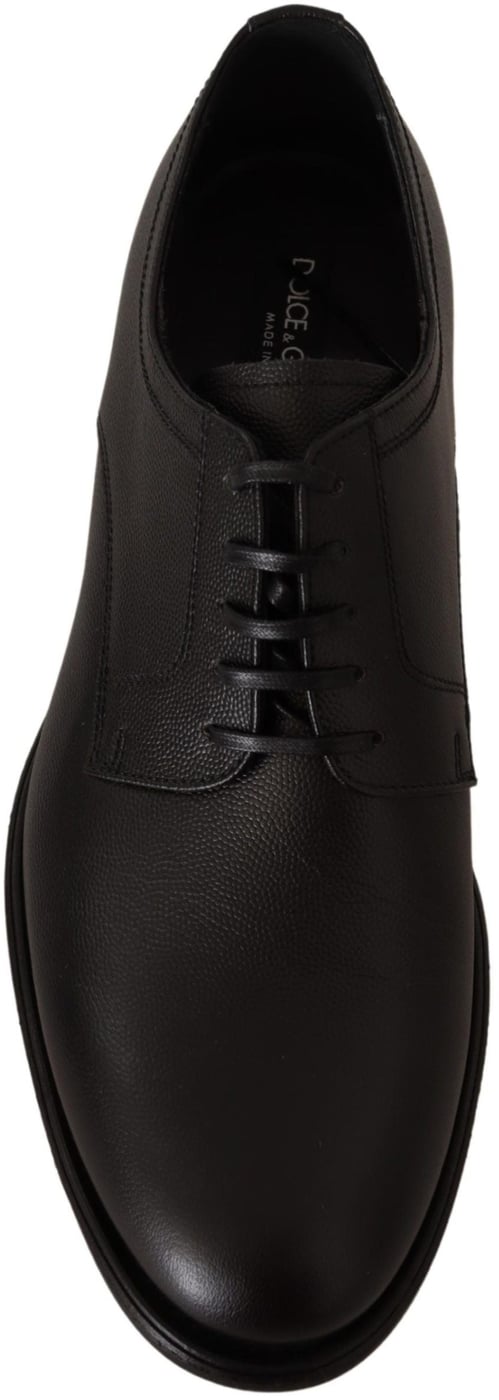 Dolce & Gabbana Black Leather Lace Up Mens Formal Derby Shoes