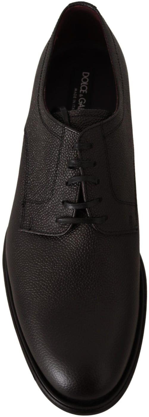 Dolce & Gabbana Black Leather Lace Up Mens Formal Derby Shoes