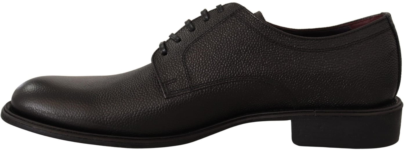 Dolce & Gabbana Black Leather Lace Up Mens Formal Derby Shoes