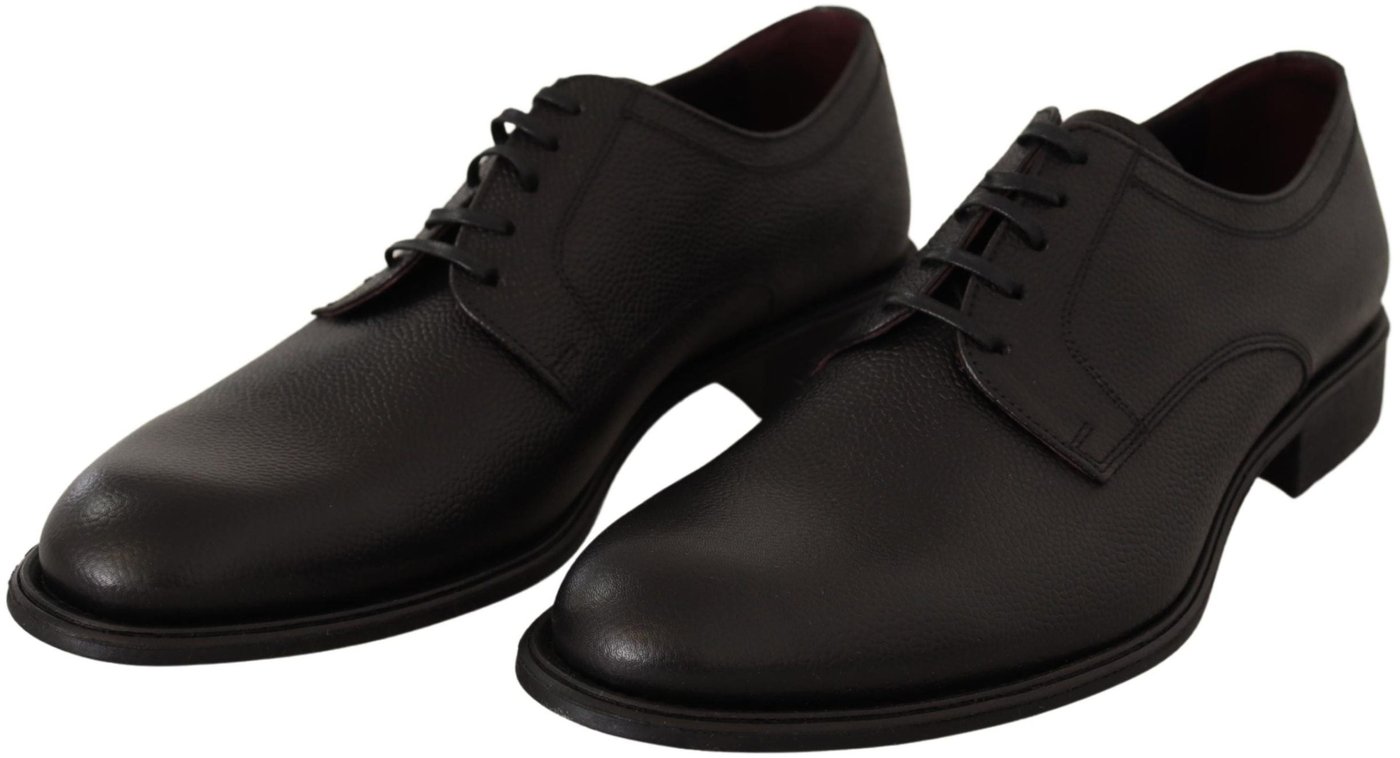 Dolce & Gabbana Black Leather Lace Up Mens Formal Derby Shoes