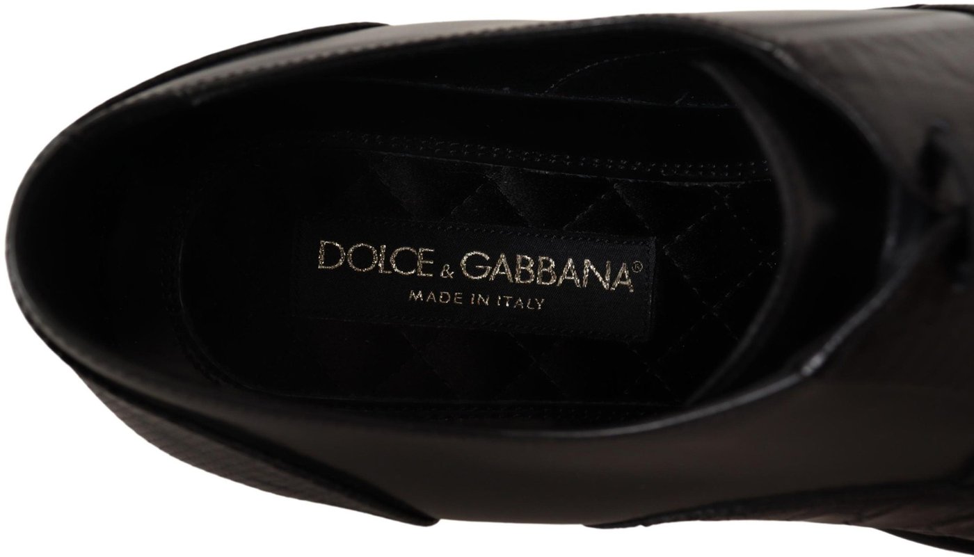 Dolce & Gabbana Black Leather Exotic Skins Formal Shoes