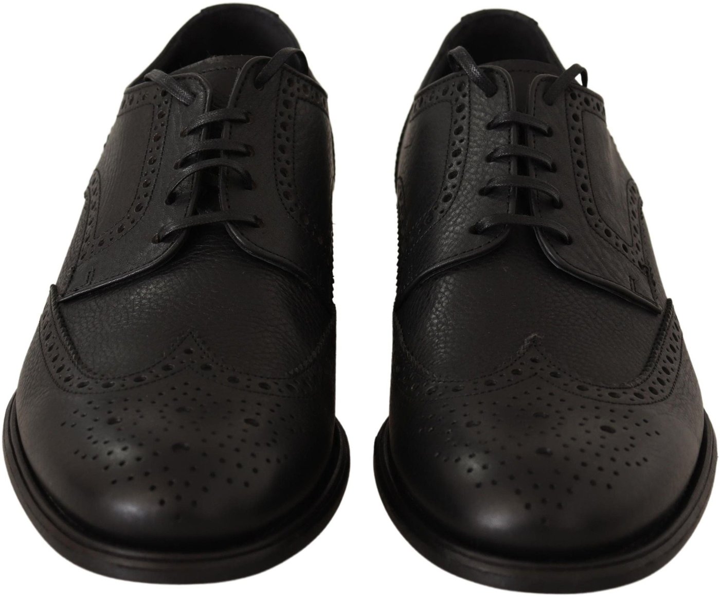 Dolce & Gabbana Black Leather Oxford Wingtip Formal Dress Shoes