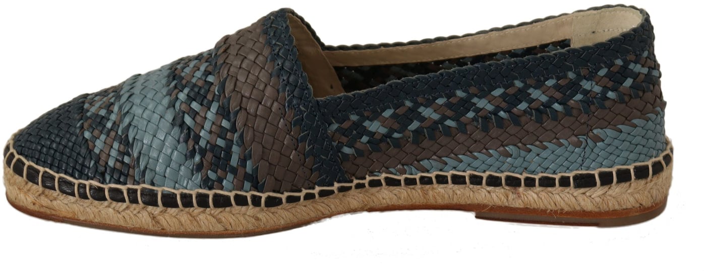 Dolce & Gabbana Blue Gray Slip On Buffalo Espadrille Shoes