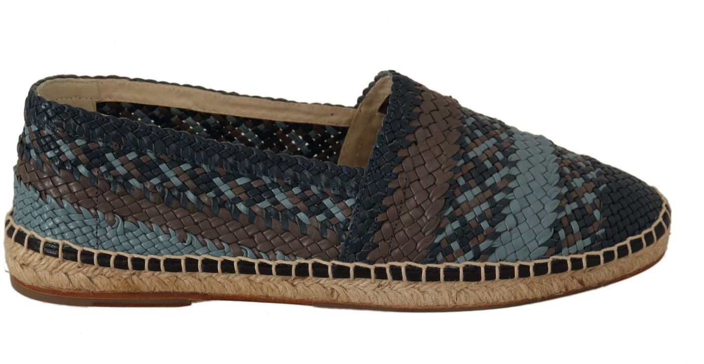 Dolce & Gabbana Blue Gray Slip On Buffalo Espadrille Shoes