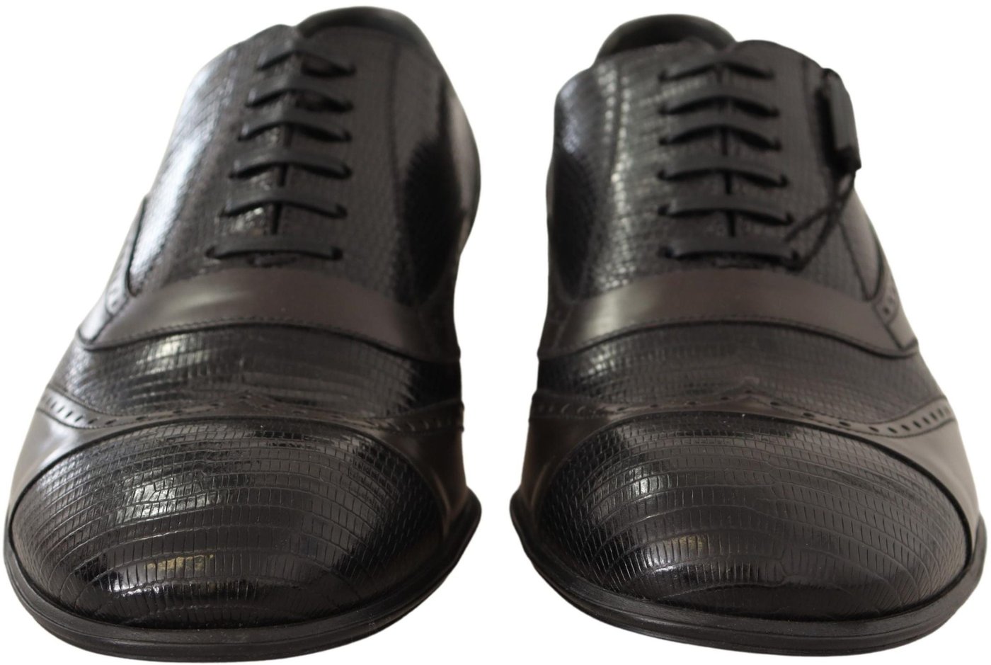 Dolce & Gabbana Brown Lizard Skin Leather Oxford Dress Shoes