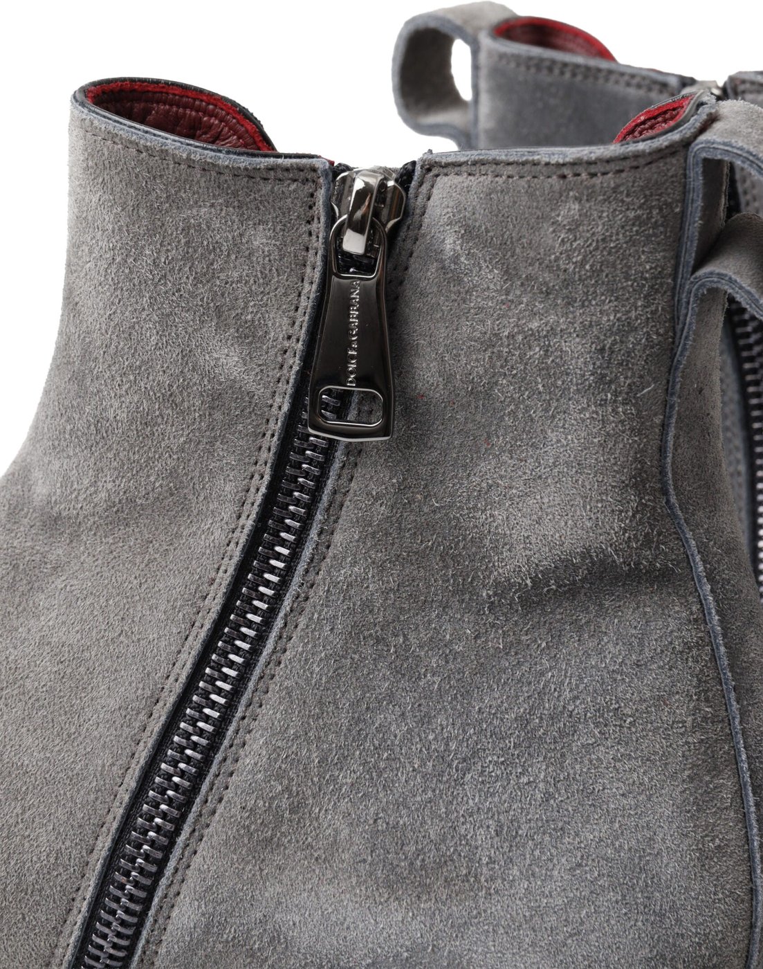 Dolce & Gabbana Gray Leather Men Ankle Boots Shoes