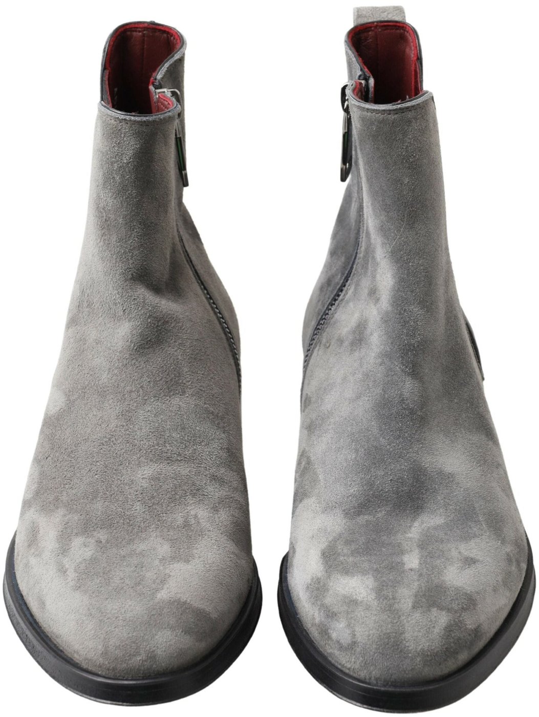 Dolce & Gabbana Gray Leather Men Ankle Boots Shoes