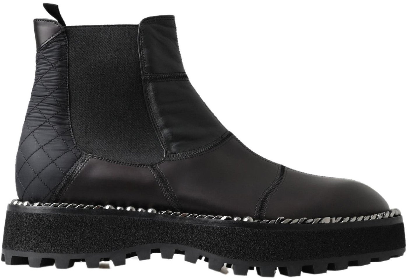 Dolce & Gabbana Black Leather Slip on Stretch Boots