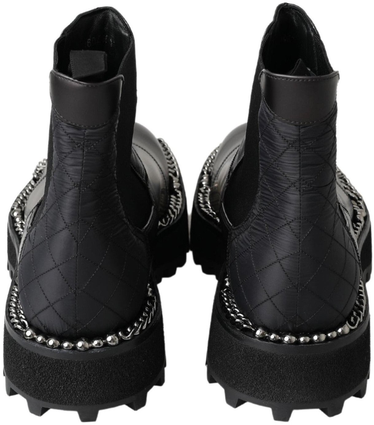 Dolce & Gabbana Black Leather Slip on Stretch Boots