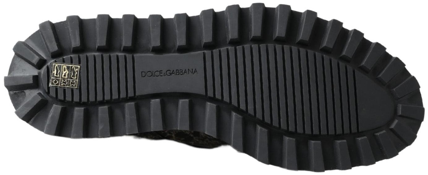 Dolce & Gabbana Black White Derby Patent Leather Shoes