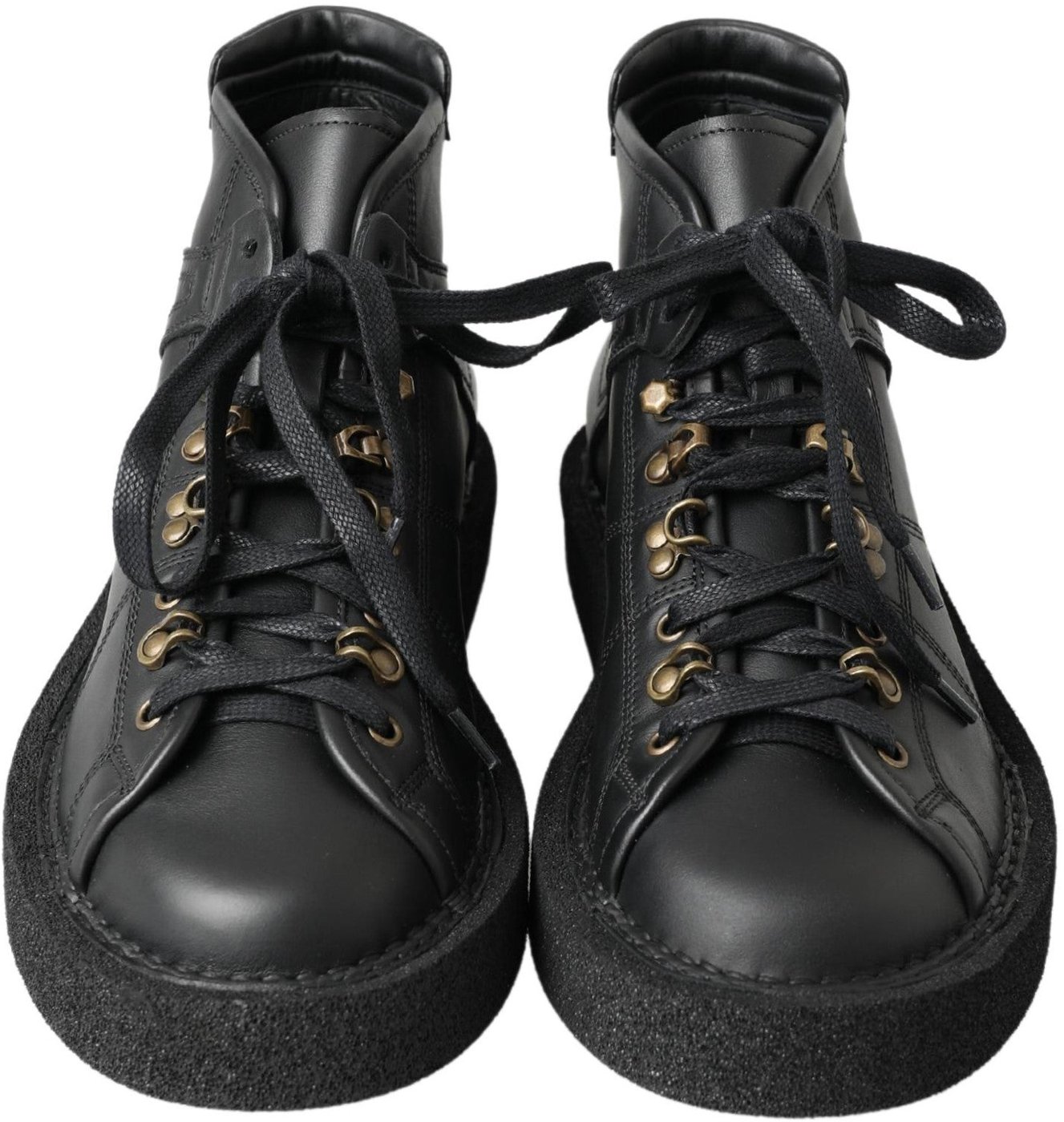 Dolce & Gabbana Black Leather Slip on Stretch Boots