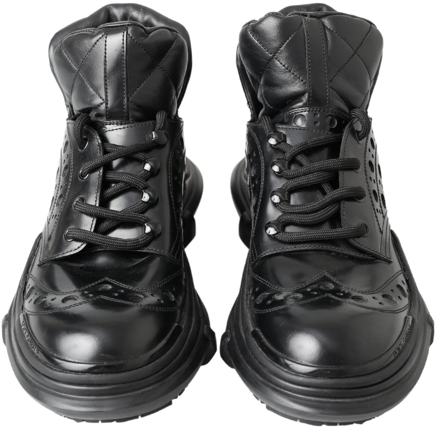 Dolce & Gabbana Black Leather Ankle Casual Boots