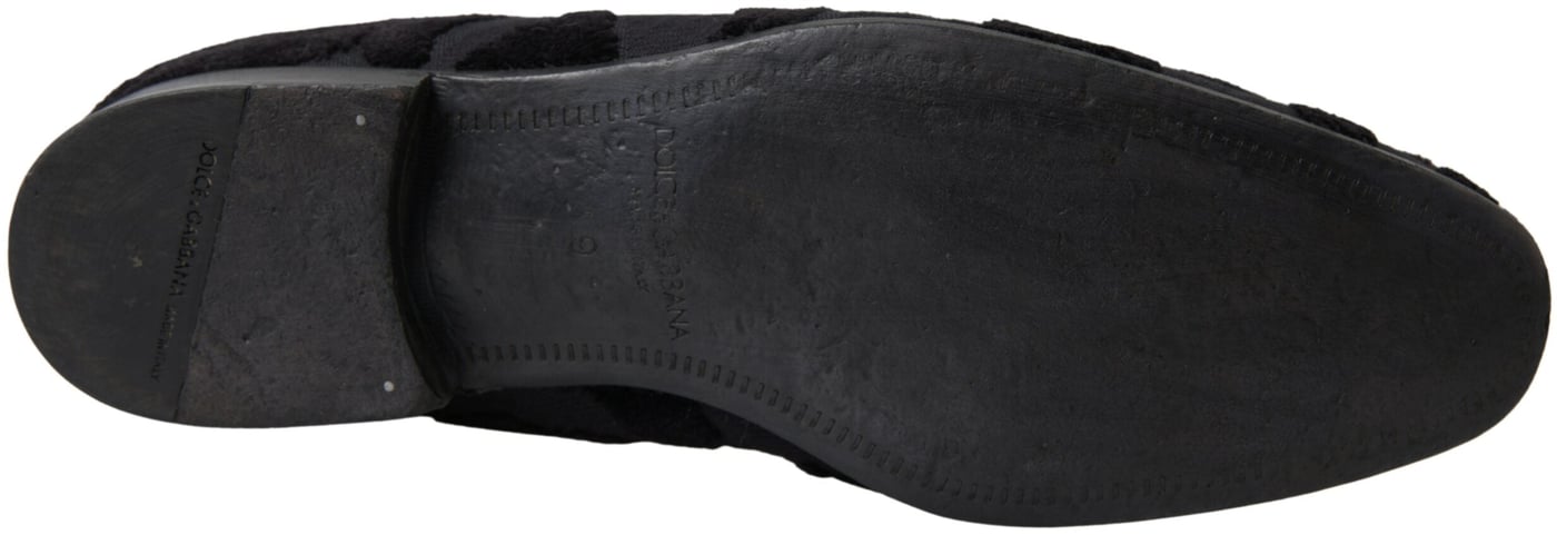 Dolce & Gabbana Black Brocade Loafers Formal Shoes