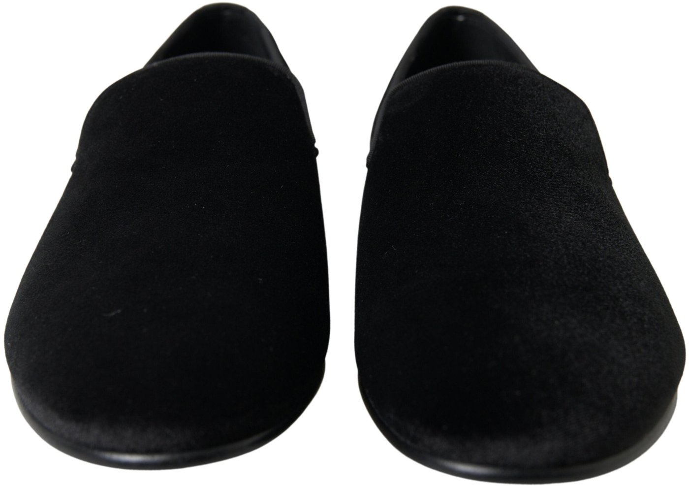 Dolce & Gabbana Black Velvet Loafers Formal Shoes