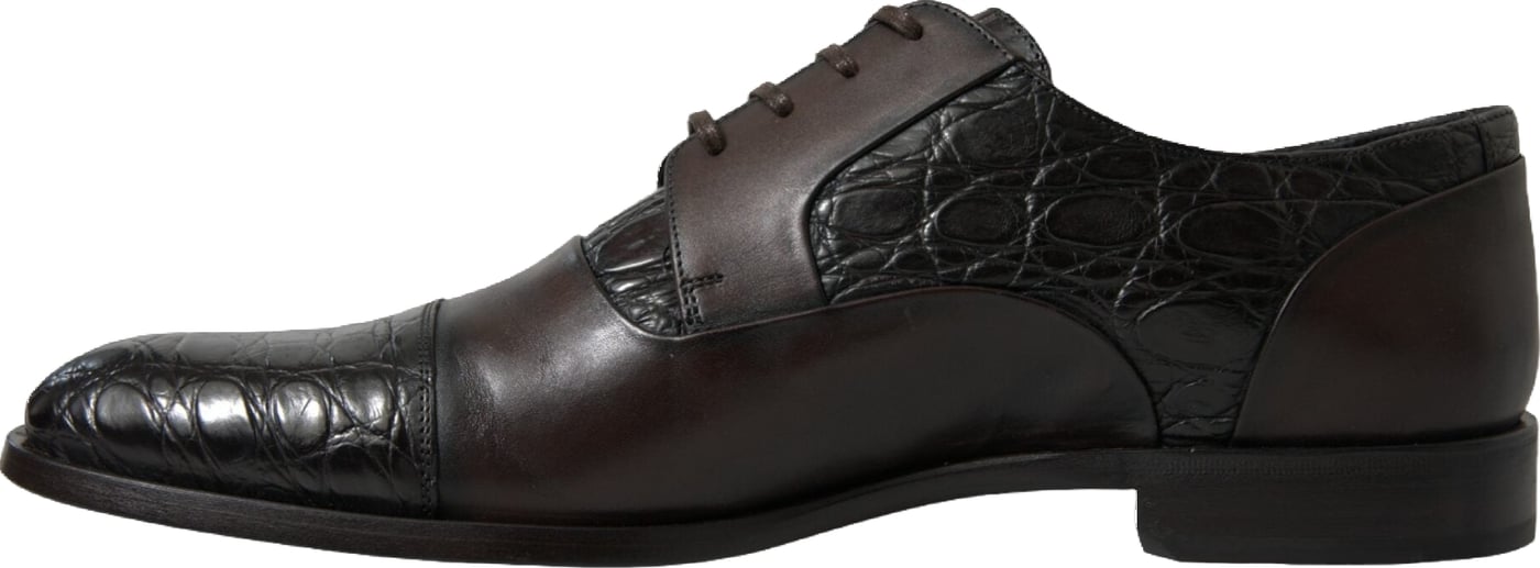 Dolce & Gabbana Brown Exotic Leather Formal Men Dress Shoes