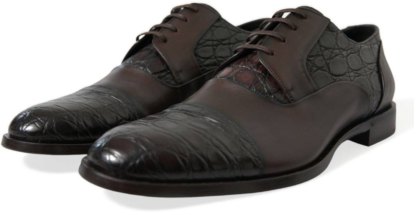 Dolce & Gabbana Brown Exotic Leather Formal Men Dress Shoes