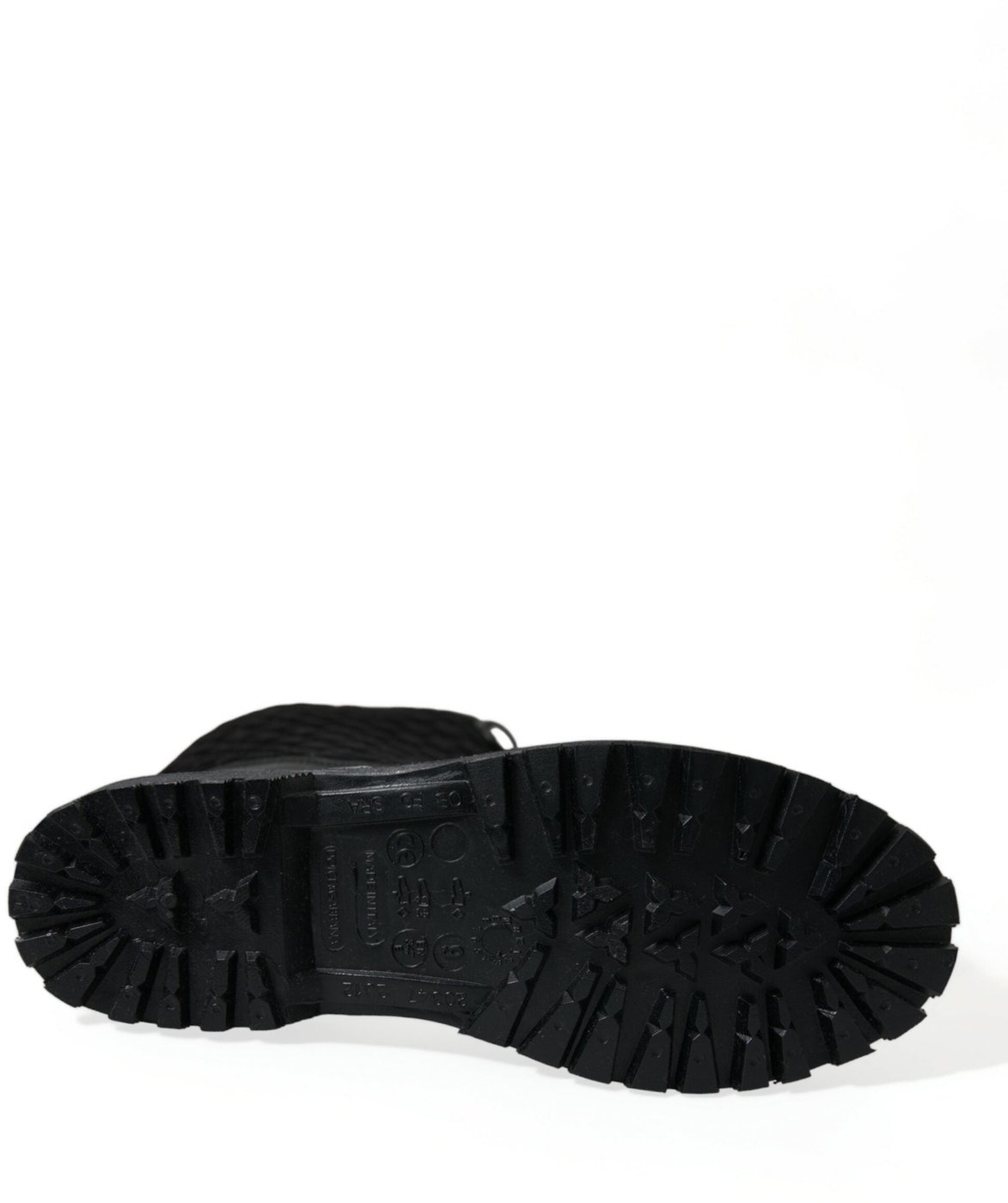 Dolce & Gabbana Black Chioggia Rubber Suede Rain Boots Shoes