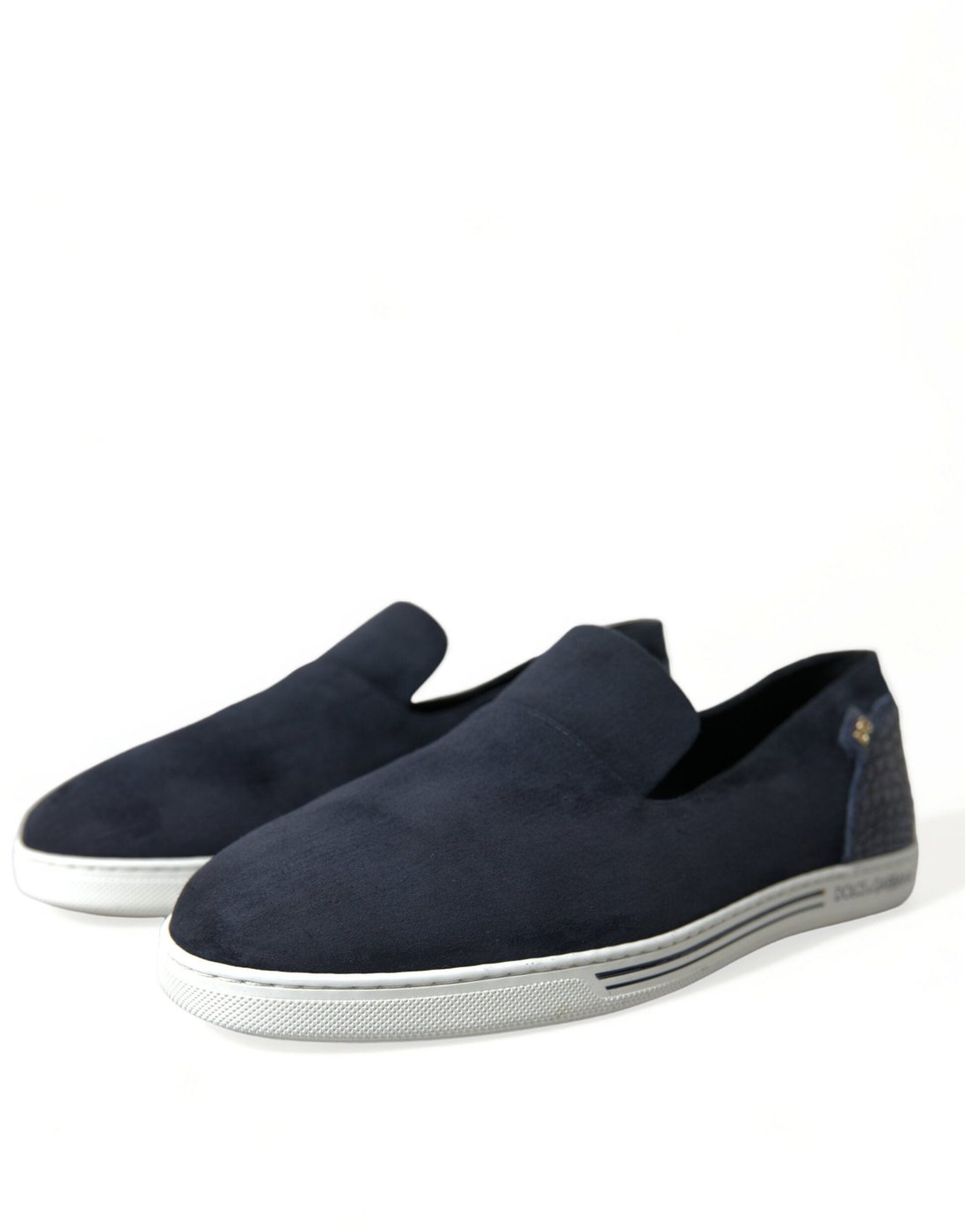 Dolce & Gabbana Blue Suede Caiman Loafers Saint Tropez Shoes