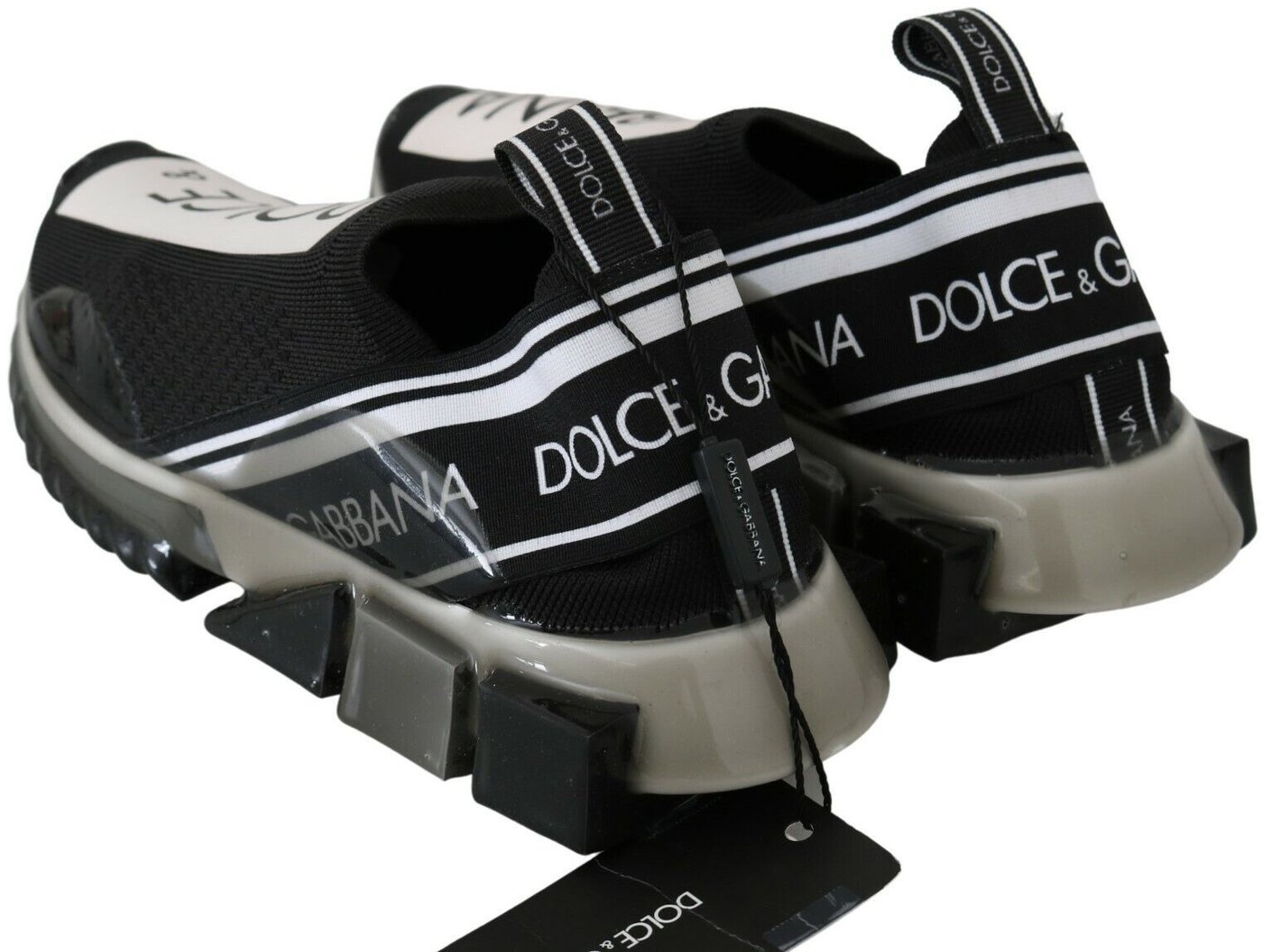 Dolce & Gabbana Black White SORRENTO Sport Stretch Sneakers