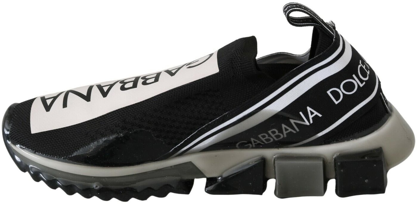 Dolce & Gabbana Black White SORRENTO Sport Stretch Sneakers