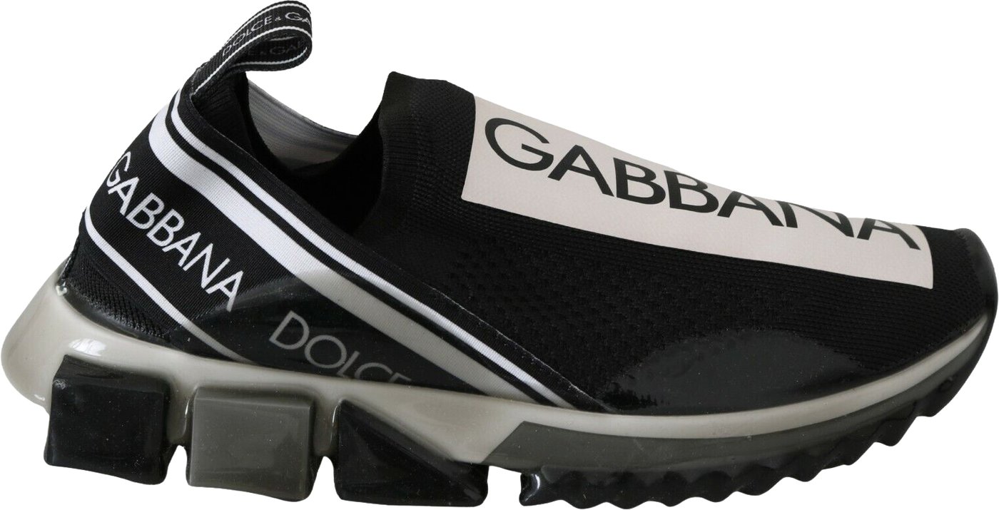 Dolce & Gabbana Black White SORRENTO Sport Stretch Sneakers