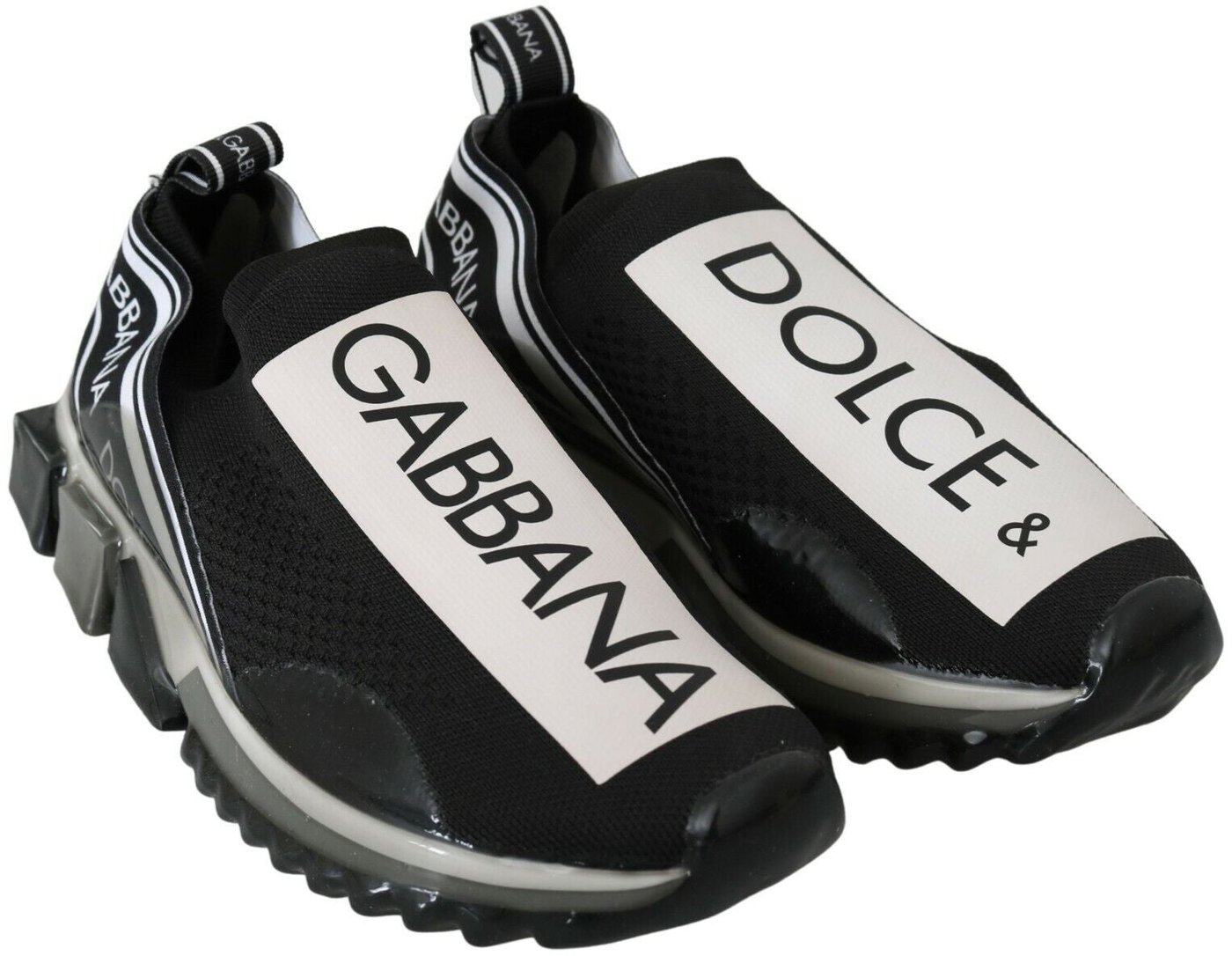 Dolce & Gabbana Black White SORRENTO Sport Stretch Sneakers