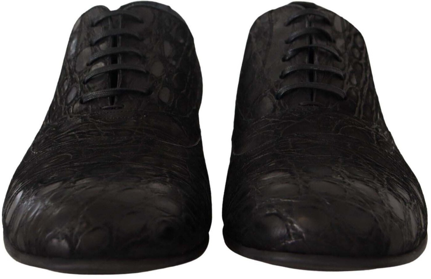 Dolce & Gabbana Black Caiman Leather Mens Oxford Shoes