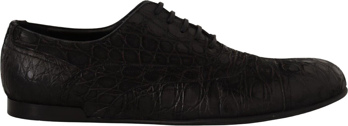 Dolce & Gabbana Black Caiman Leather Mens Oxford Shoes