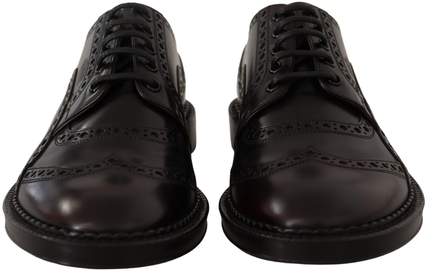 Dolce & Gabbana Purple Leather Oxford Wingtip Formal Shoes