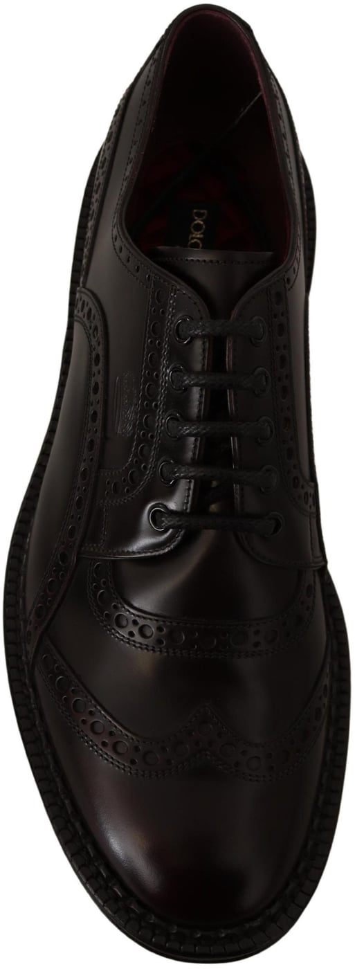 Dolce & Gabbana Purple Leather Oxford Wingtip Formal Shoes