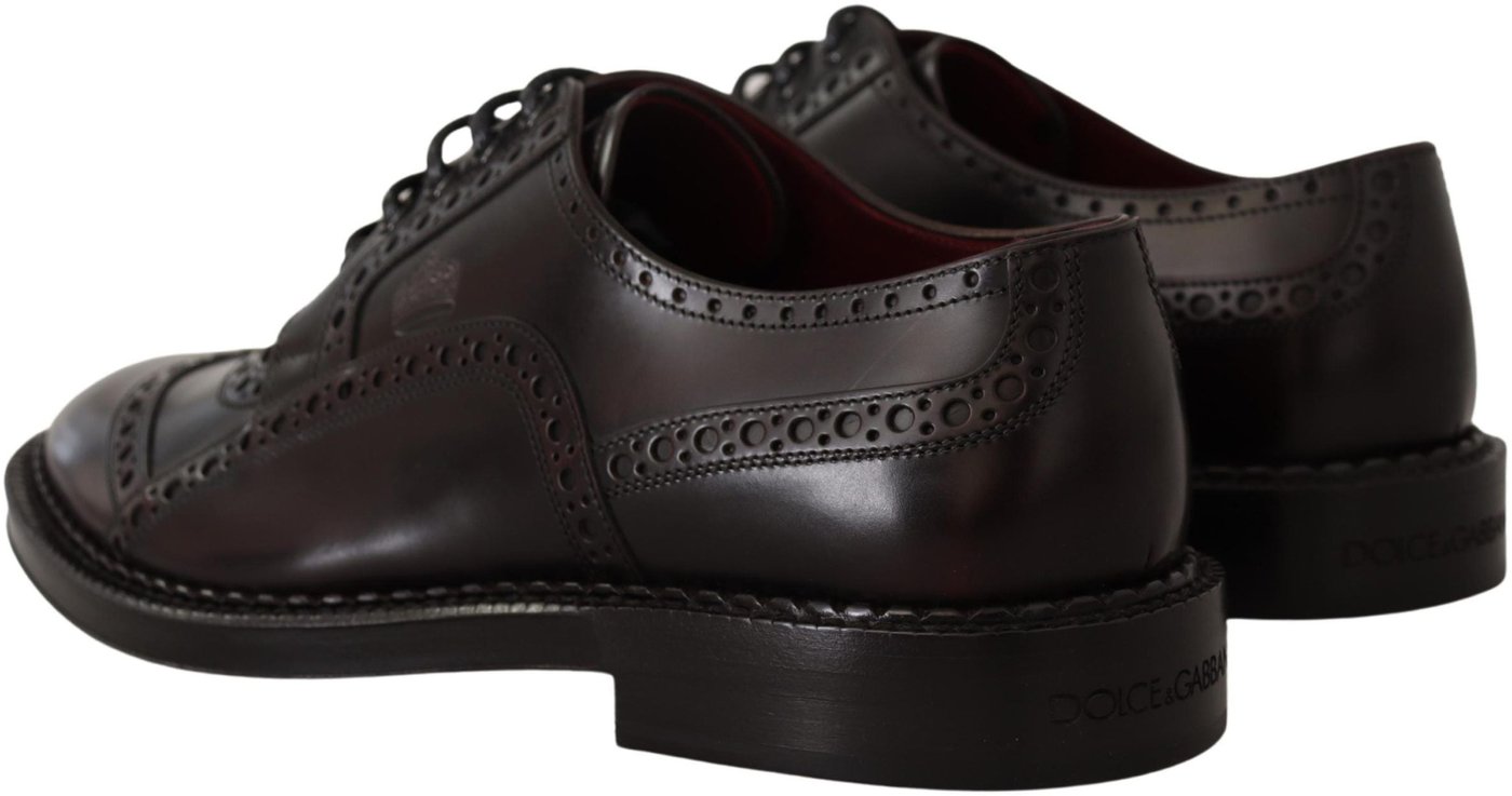 Dolce & Gabbana Purple Leather Oxford Wingtip Formal Shoes