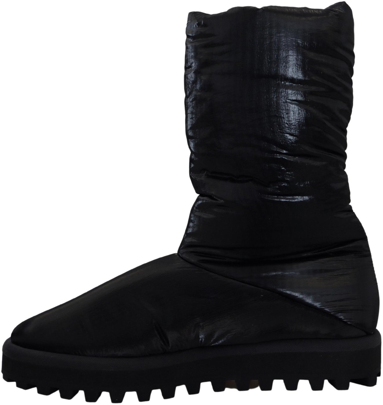 Dolce & Gabbana Black Boots Padded Mid Calf Winter Shoes