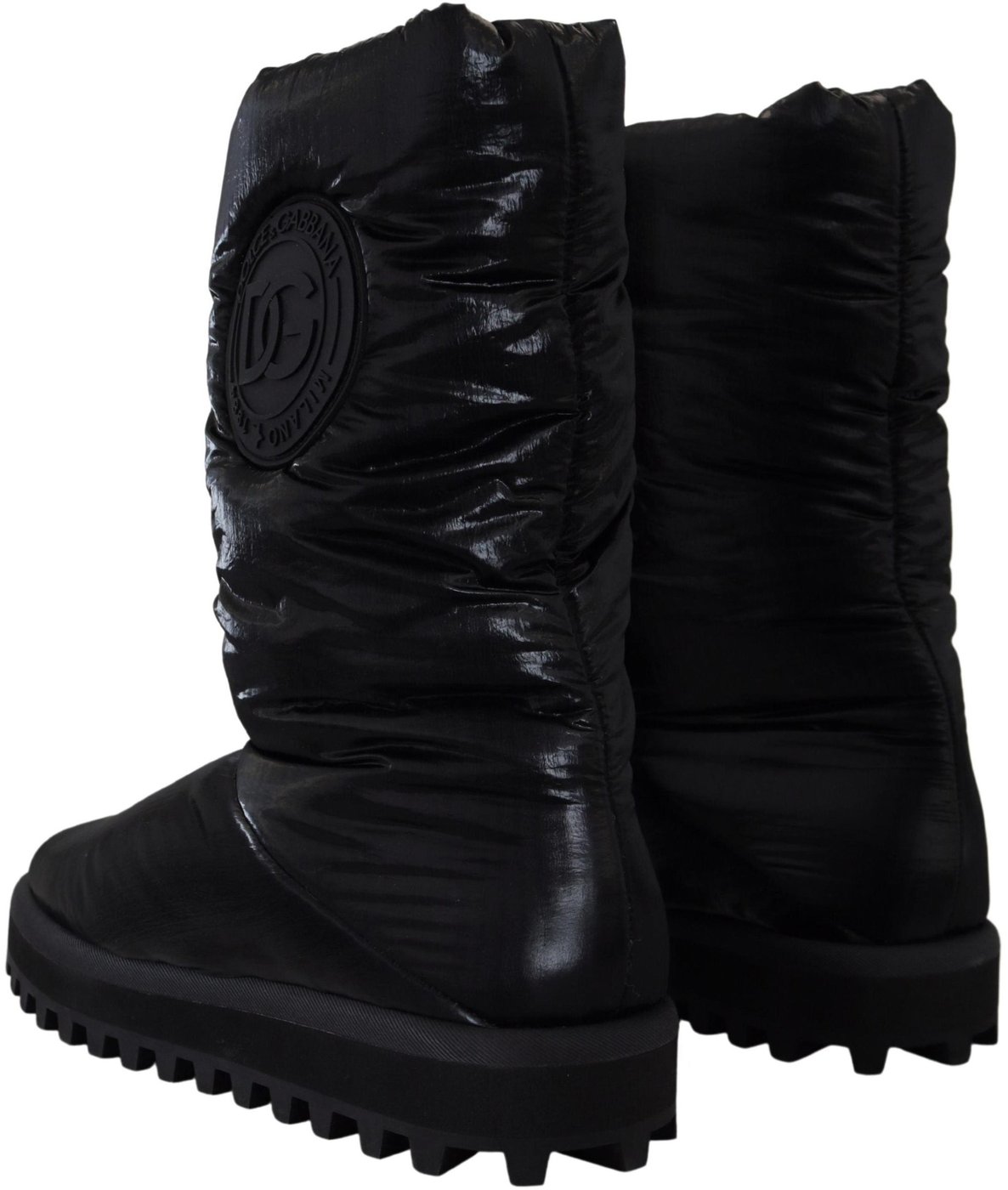 Dolce & Gabbana Black Boots Padded Mid Calf Winter Shoes