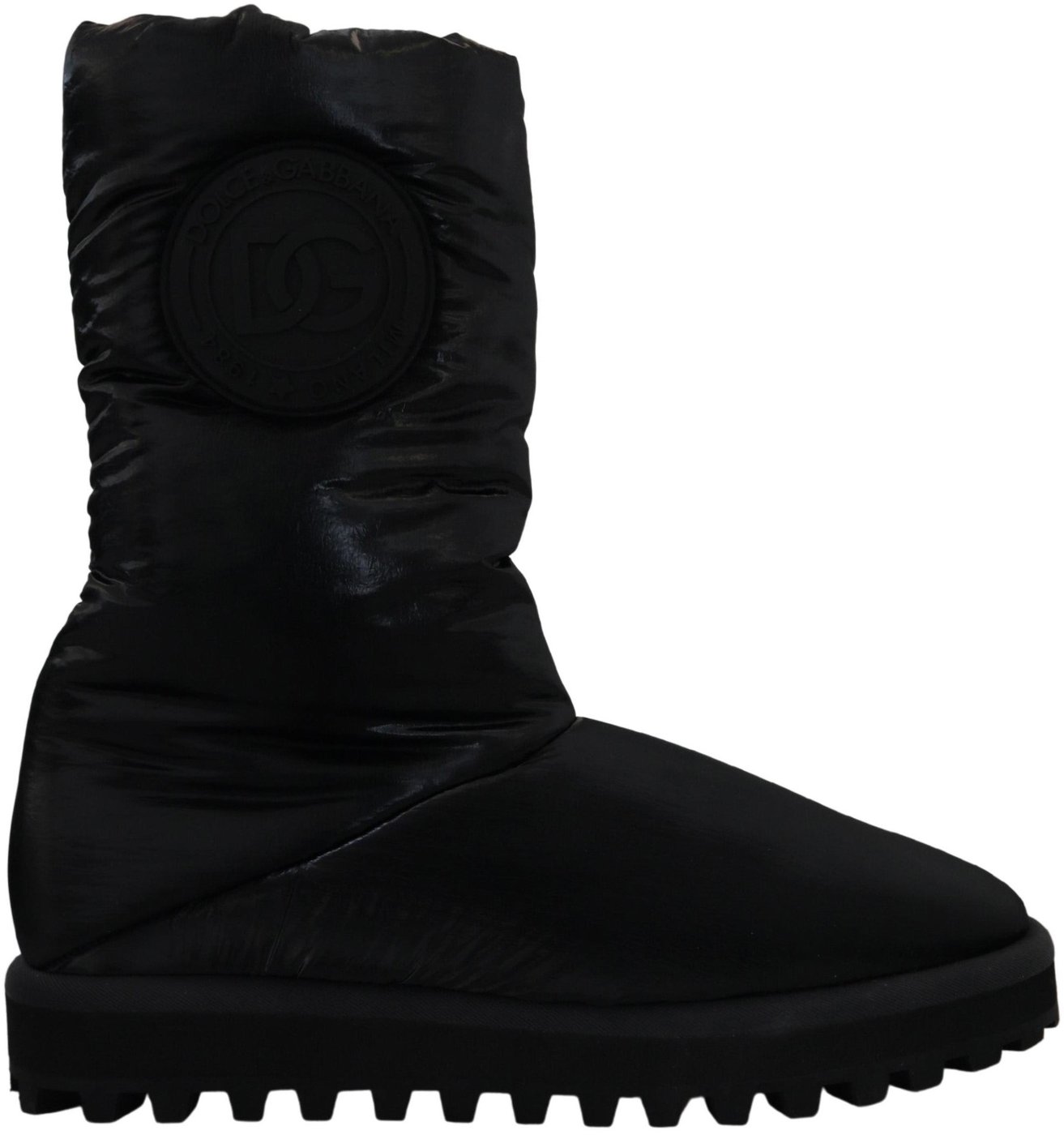 Dolce & Gabbana Black Boots Padded Mid Calf Winter Shoes