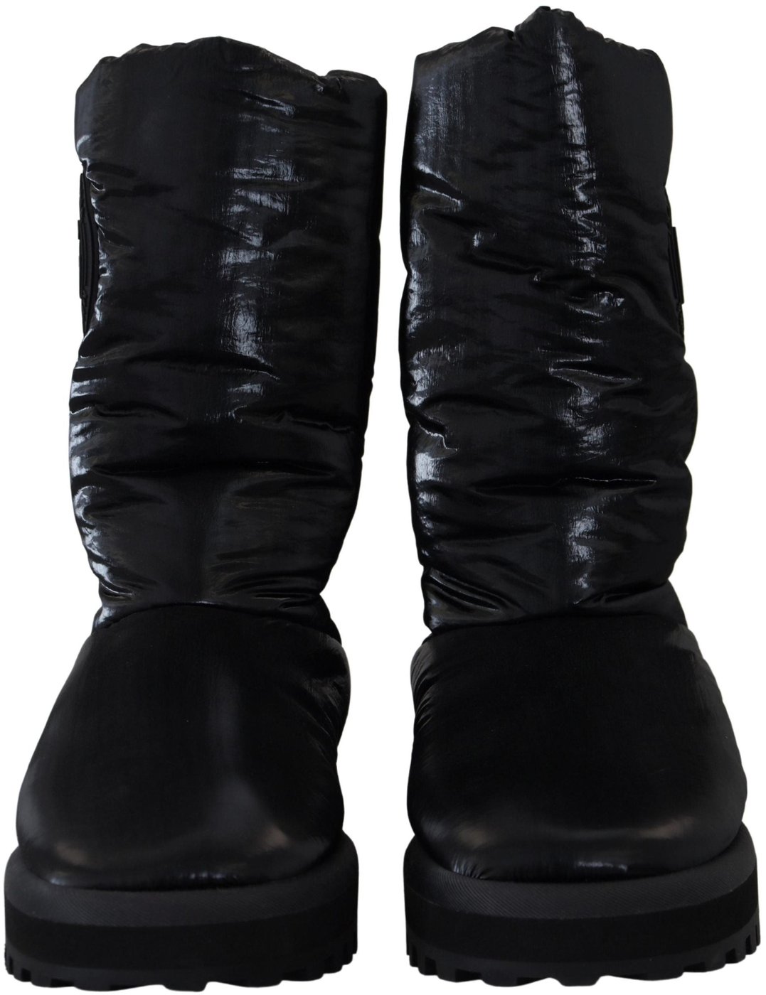 Dolce & Gabbana Black Boots Padded Mid Calf Winter Shoes