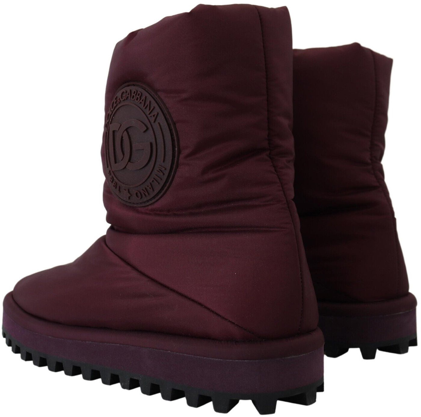 Dolce & Gabbana Bordeaux Nylon Boots Padded Mid Shoes