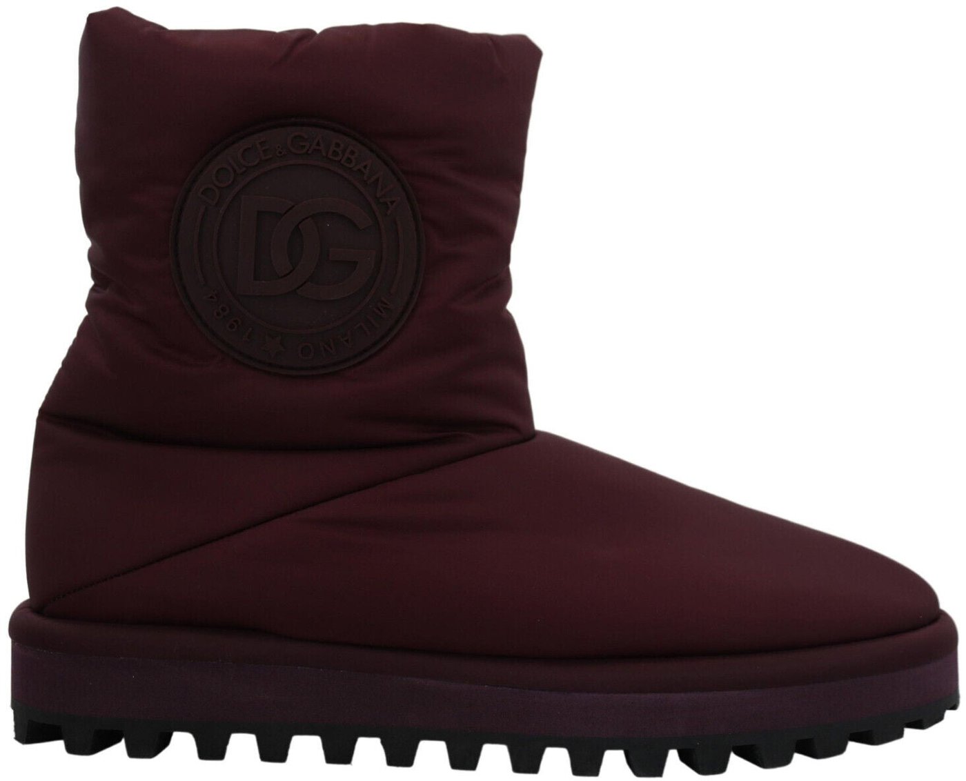 Dolce & Gabbana Bordeaux Nylon Boots Padded Mid Shoes