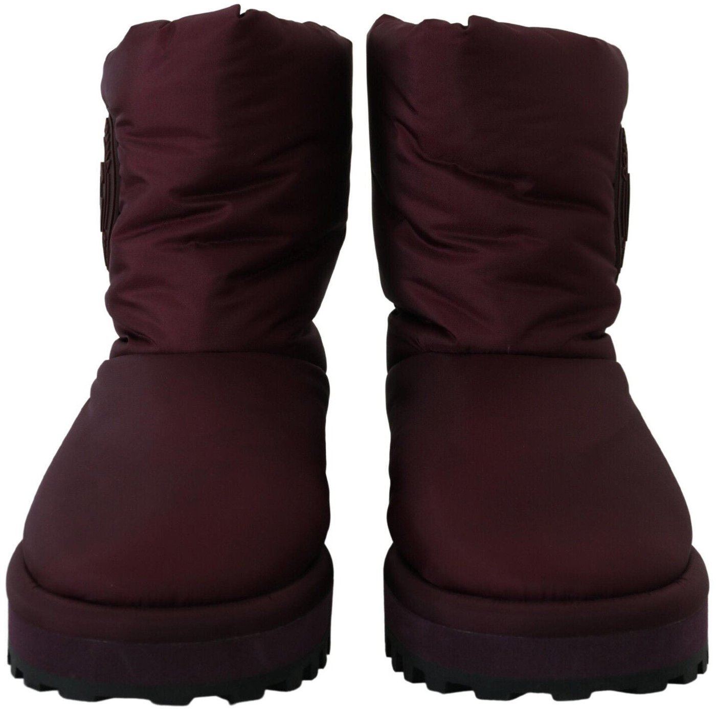 Dolce & Gabbana Bordeaux Nylon Boots Padded Mid Shoes