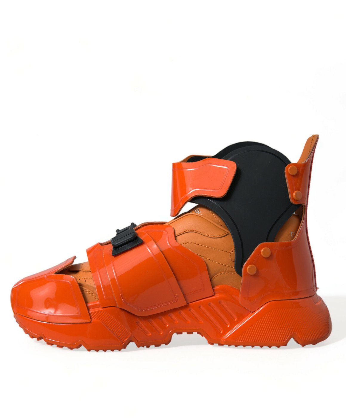 Dolce & Gabbana Orange Multi Panel Chunky High Top Sneakers Shoes