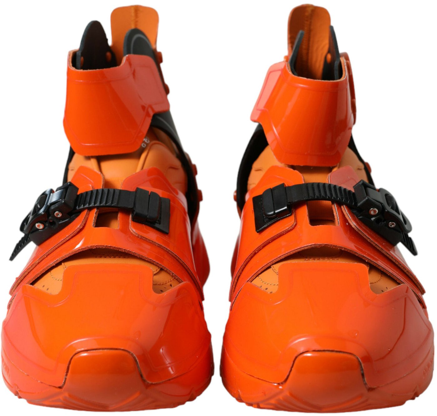 Dolce & Gabbana Orange Multi Panel Chunky High Top Sneakers Shoes