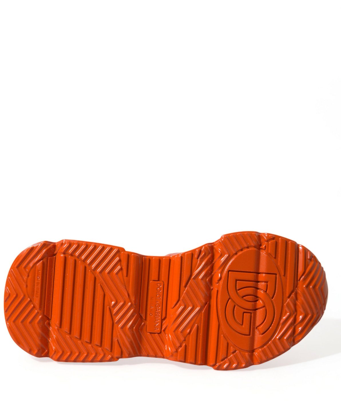 Dolce & Gabbana Orange Multi Panel Chunky High Top Sneakers Shoes