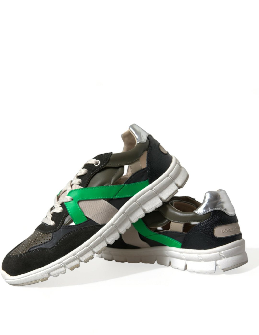 Dolce & Gabbana Multicolor Leather Suede Low Top Sneakers Shoes