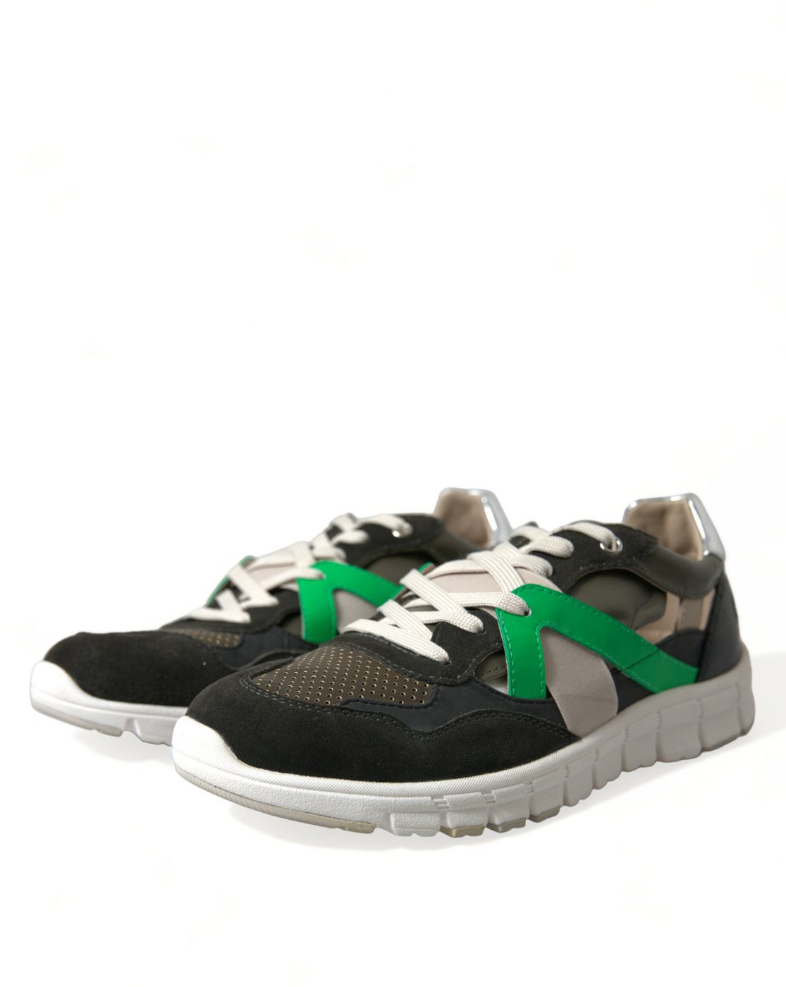 Dolce & Gabbana Multicolor Leather Suede Low Top Sneakers Shoes