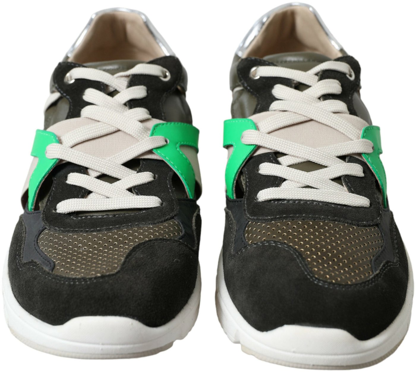 Dolce & Gabbana Multicolor Leather Suede Low Top Sneakers Shoes