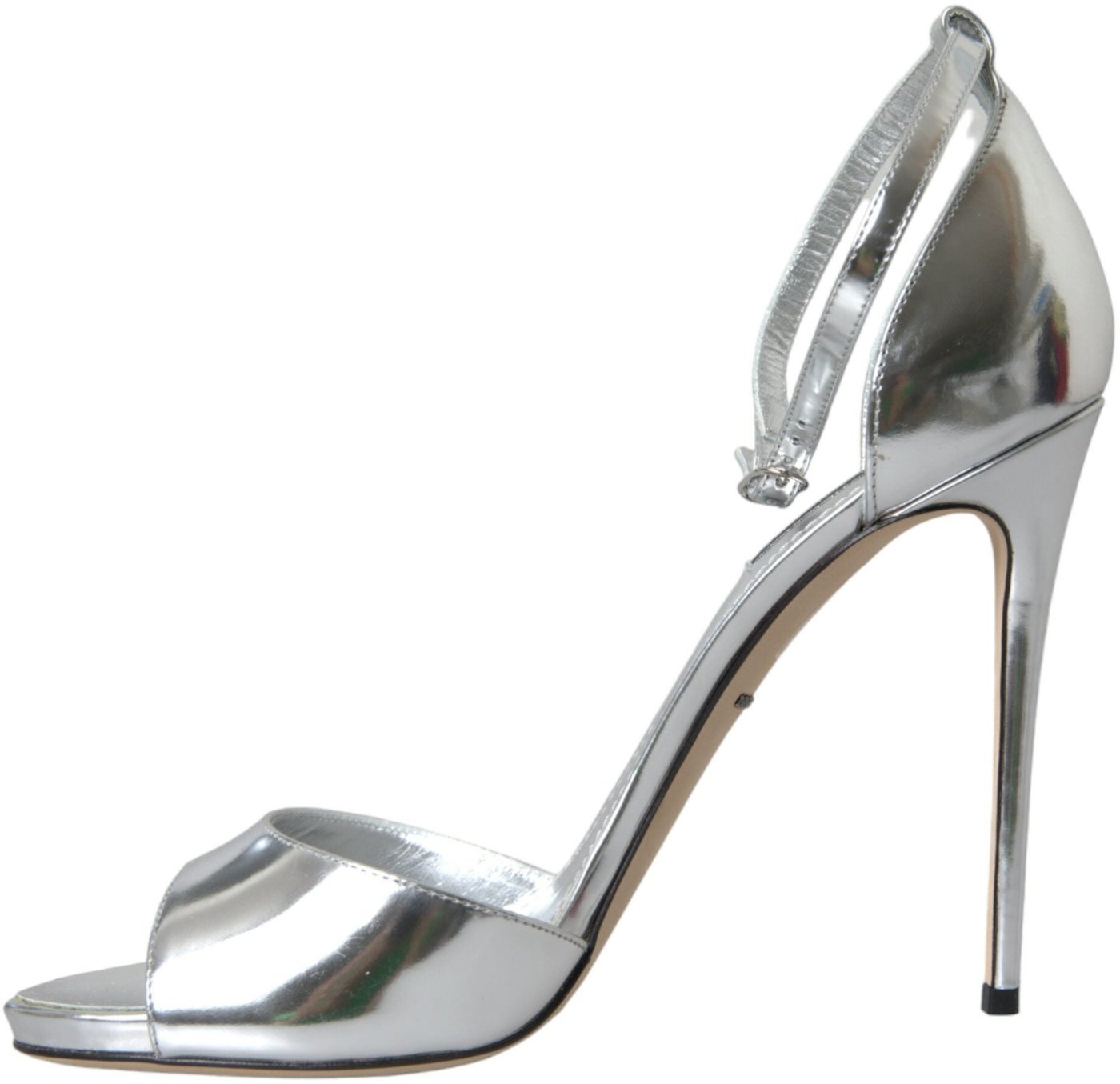 Dolce & Gabbana Silver KEIRA Leather Heels Sandals Shoes