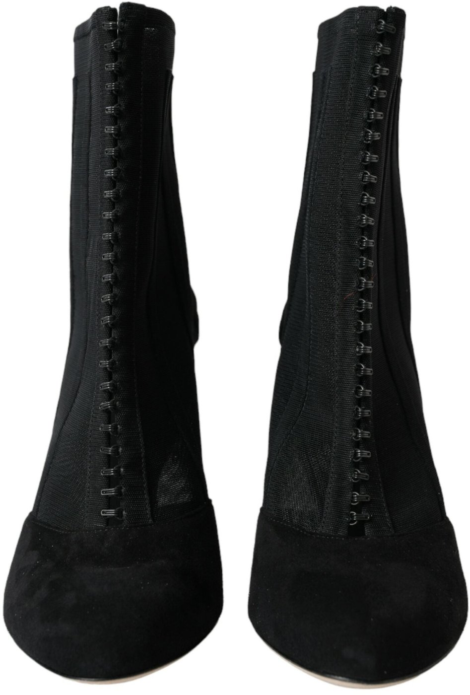 Dolce & Gabbana Black Mesh Stiletto Heels Ankle Boots Shoes