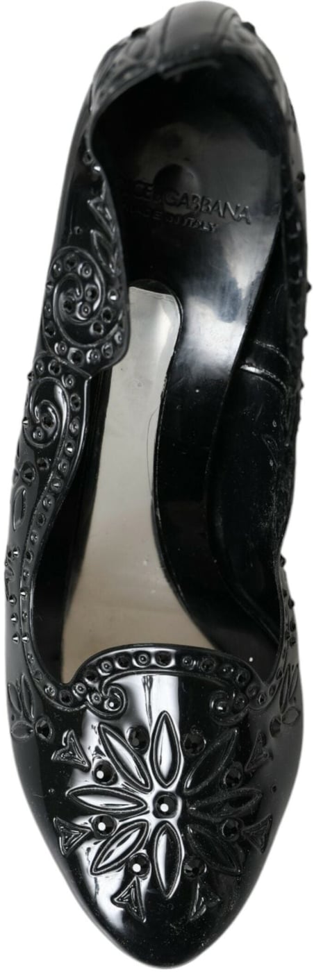 Dolce & Gabbana Black Crystal CINDERELLA Heels Pumps Shoes