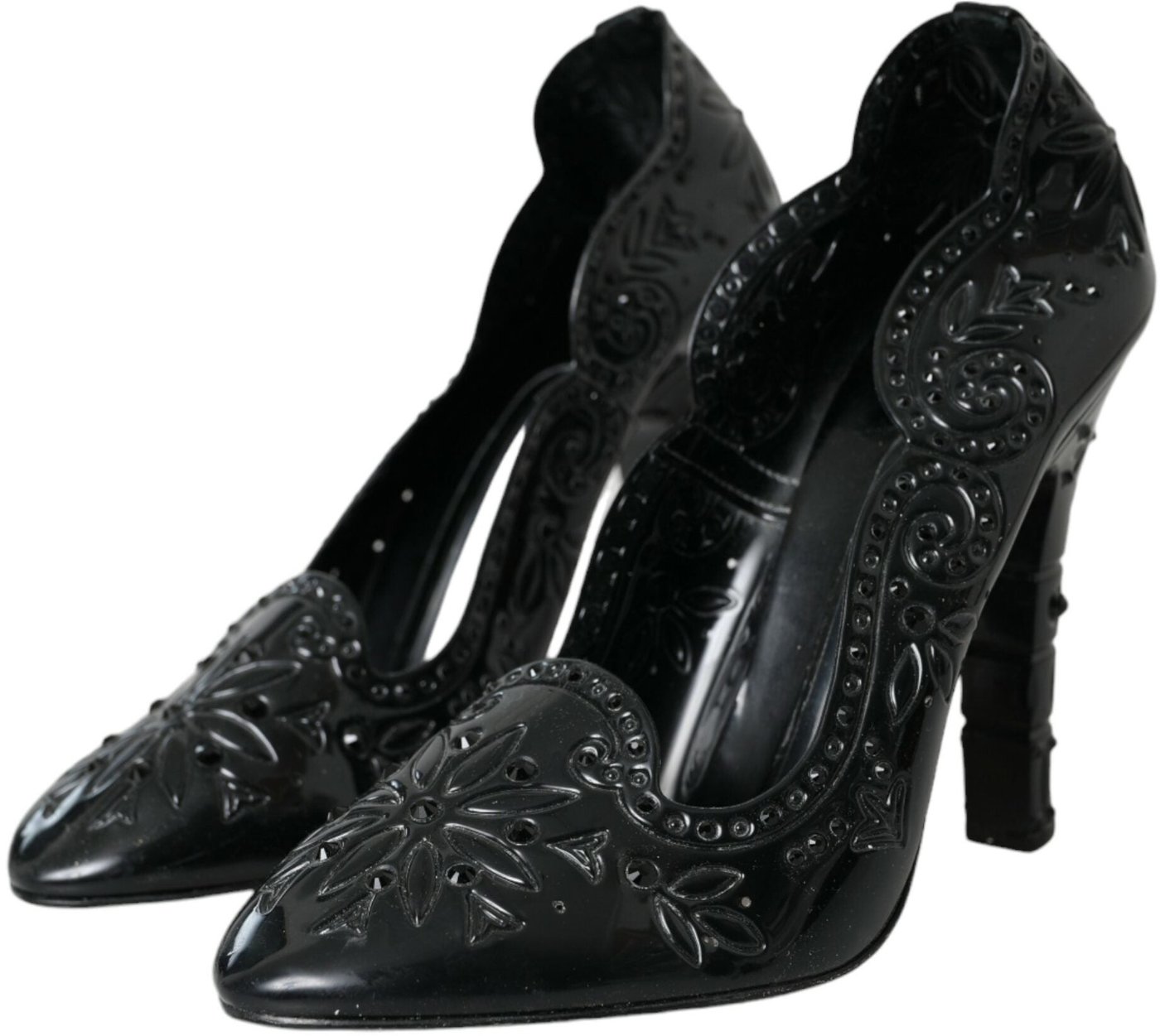 Dolce & Gabbana Black Crystal CINDERELLA Heels Pumps Shoes