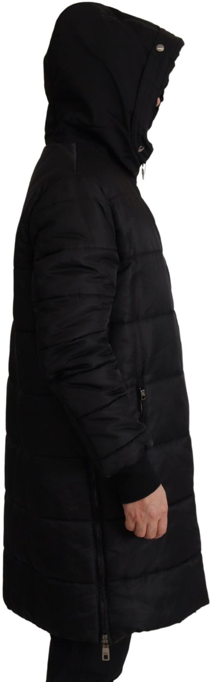 Dolce & Gabbana Black Nylon Hooded Parka Coat Winter Jacket