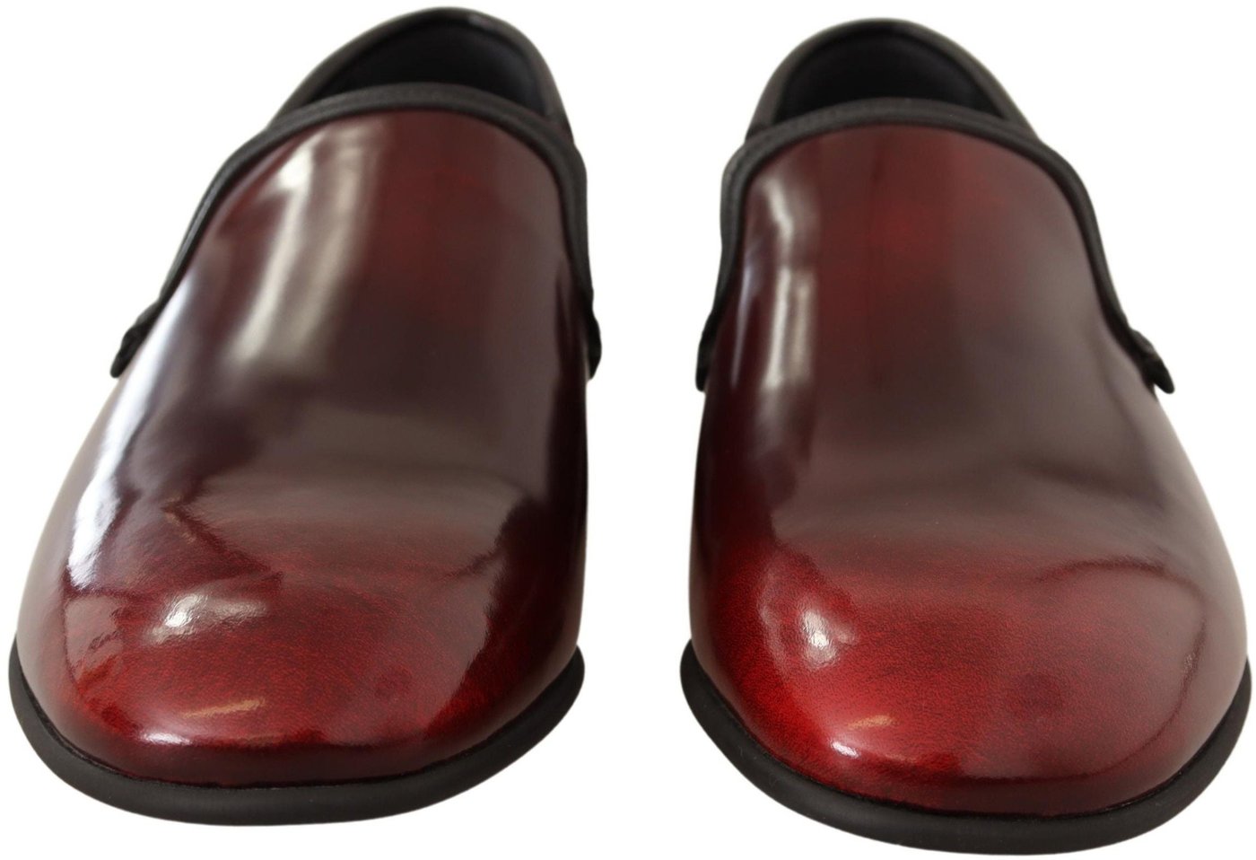 Dolce & Gabbana Bordeaux Patent Leather Dress Loafers Shoes